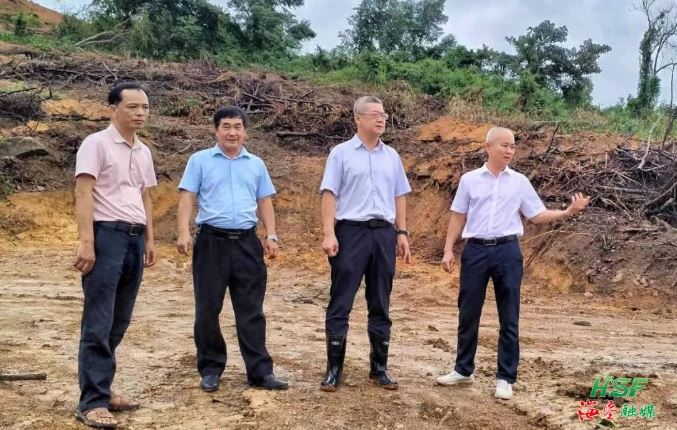 艾轶伦实地调研牛岭农场公司榴莲蜜种植基地建设情况。梅继林 摄